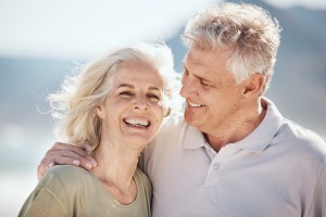 Senior couple smiling